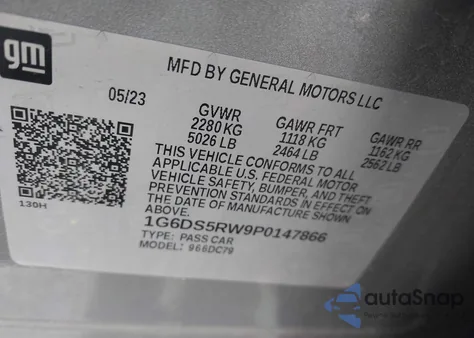 2023 Cadillac Ct5 Premium Luxury from USA, damaged, VIN 1G6DS5RW9P0147866